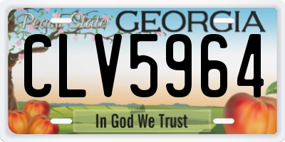 GA license plate CLV5964