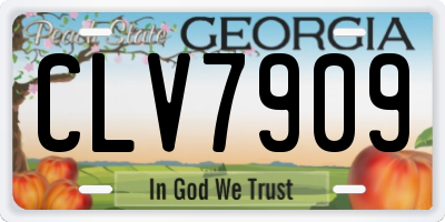 GA license plate CLV7909
