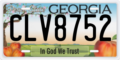 GA license plate CLV8752