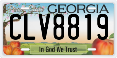 GA license plate CLV8819