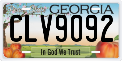 GA license plate CLV9092