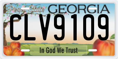 GA license plate CLV9109