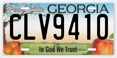 GA license plate CLV9410