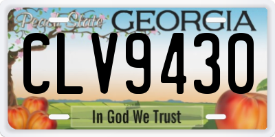 GA license plate CLV9430