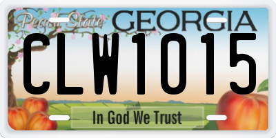 GA license plate CLW1015