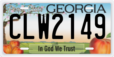 GA license plate CLW2149