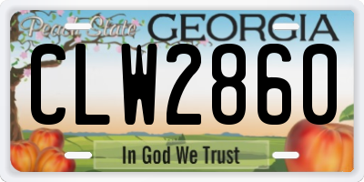 GA license plate CLW2860