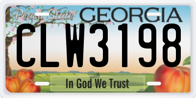 GA license plate CLW3198