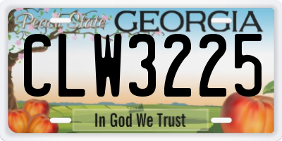 GA license plate CLW3225