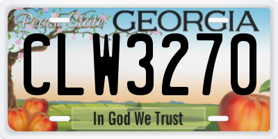 GA license plate CLW3270