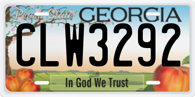 GA license plate CLW3292