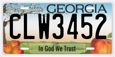 GA license plate CLW3452