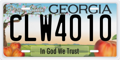 GA license plate CLW4010