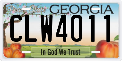 GA license plate CLW4011