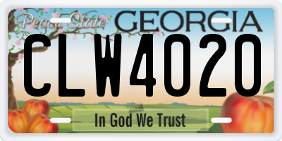 GA license plate CLW4020