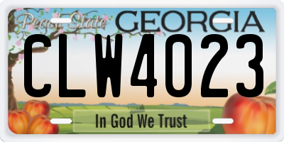 GA license plate CLW4023