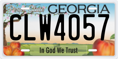 GA license plate CLW4057