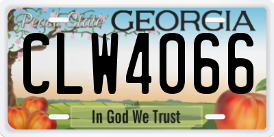 GA license plate CLW4066