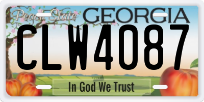 GA license plate CLW4087