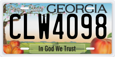 GA license plate CLW4098