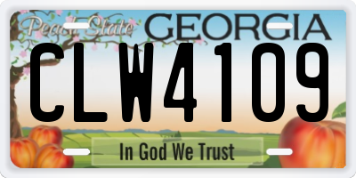 GA license plate CLW4109