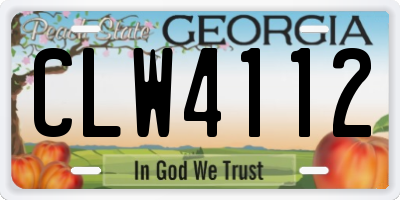 GA license plate CLW4112