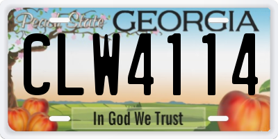 GA license plate CLW4114
