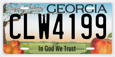 GA license plate CLW4199