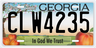 GA license plate CLW4235