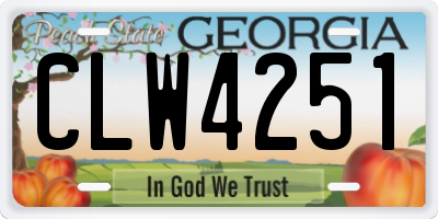 GA license plate CLW4251
