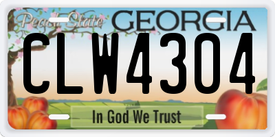 GA license plate CLW4304