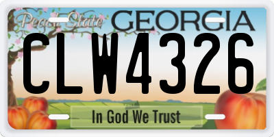GA license plate CLW4326