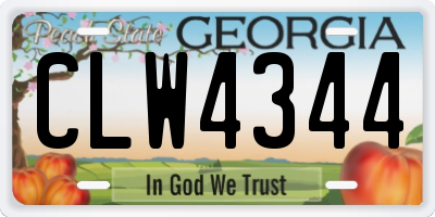 GA license plate CLW4344