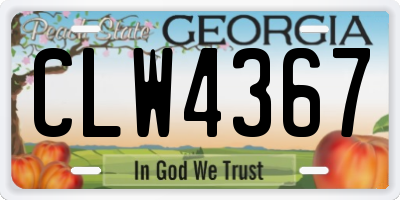 GA license plate CLW4367
