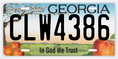 GA license plate CLW4386