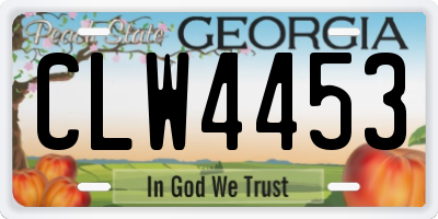 GA license plate CLW4453
