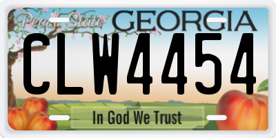 GA license plate CLW4454