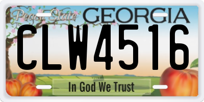 GA license plate CLW4516