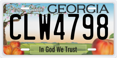 GA license plate CLW4798