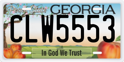 GA license plate CLW5553