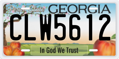 GA license plate CLW5612