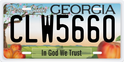 GA license plate CLW5660
