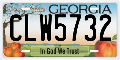 GA license plate CLW5732