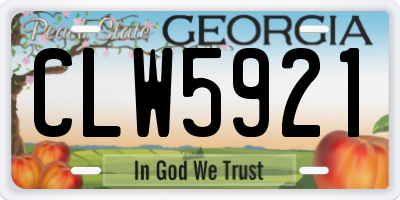 GA license plate CLW5921