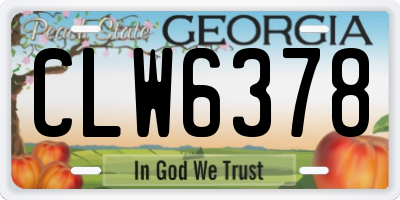 GA license plate CLW6378