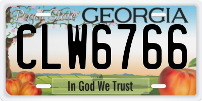 GA license plate CLW6766