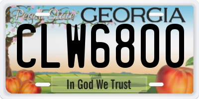 GA license plate CLW6800