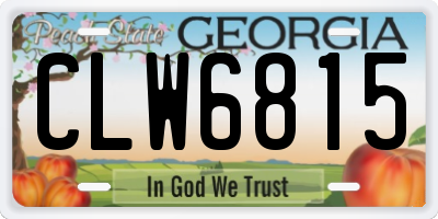 GA license plate CLW6815
