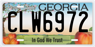 GA license plate CLW6972