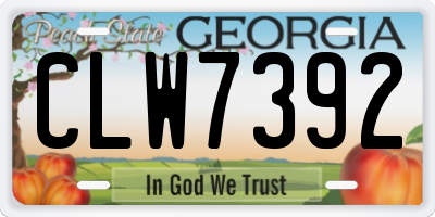 GA license plate CLW7392